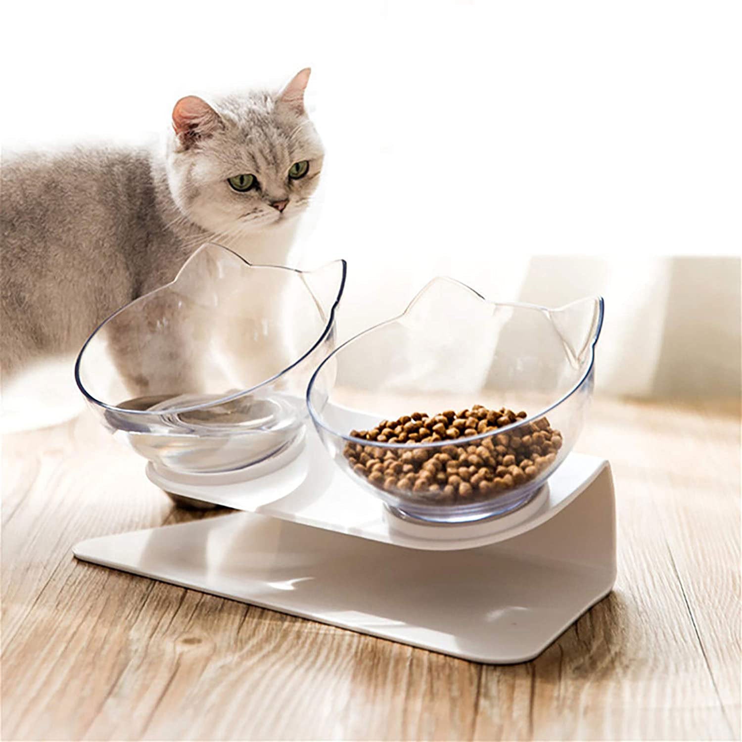 Raised Double Cat Bowl Feeder
