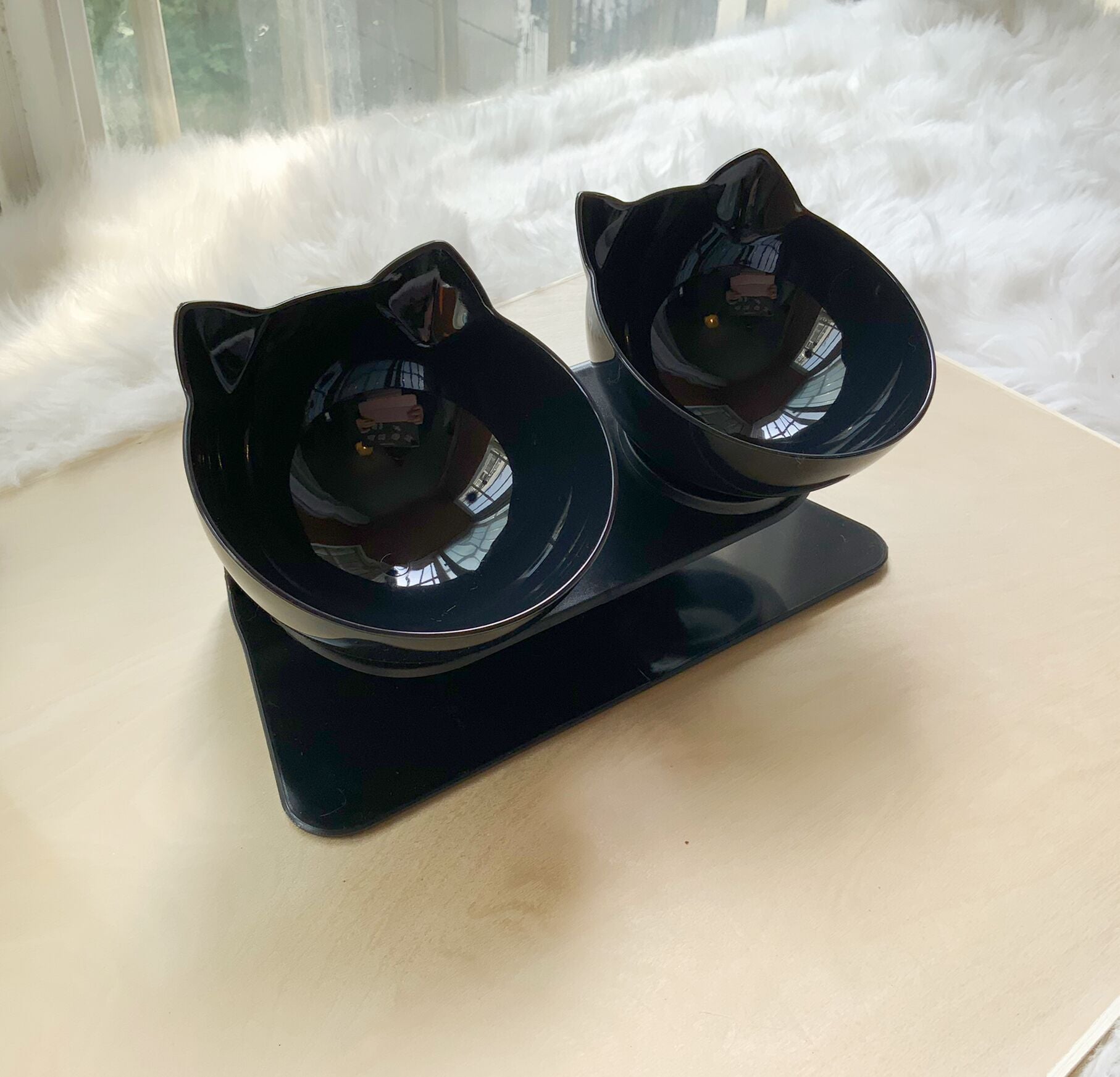 Raised Double Cat Bowl Feeder